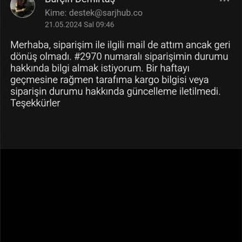 Sarjhub.co Siparişim Kargoya Verilmedi
