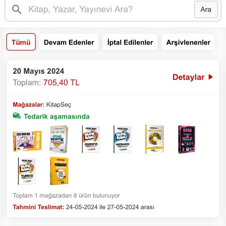 Kitap Seç Tedarik Aşamasında Sürekli