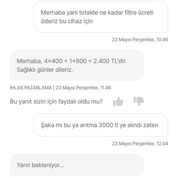 İhlas Ev Aletleri İhlas Marka Su Arıtma Çok Yüksek Filtre Fiyatı!