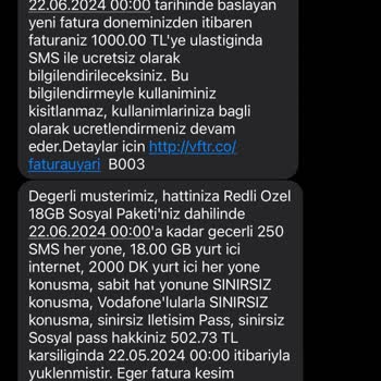 Vodafone Tarife Değişikliği Sistem Hatası Yüzünden Müşteri Mağduriyeti