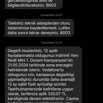 Vodafone Tarife Değişikliği Sistem Hatası Yüzünden Müşteri Mağduriyeti