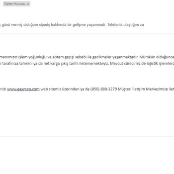 EasyCep Ulaşmayan Ürün Sorunu