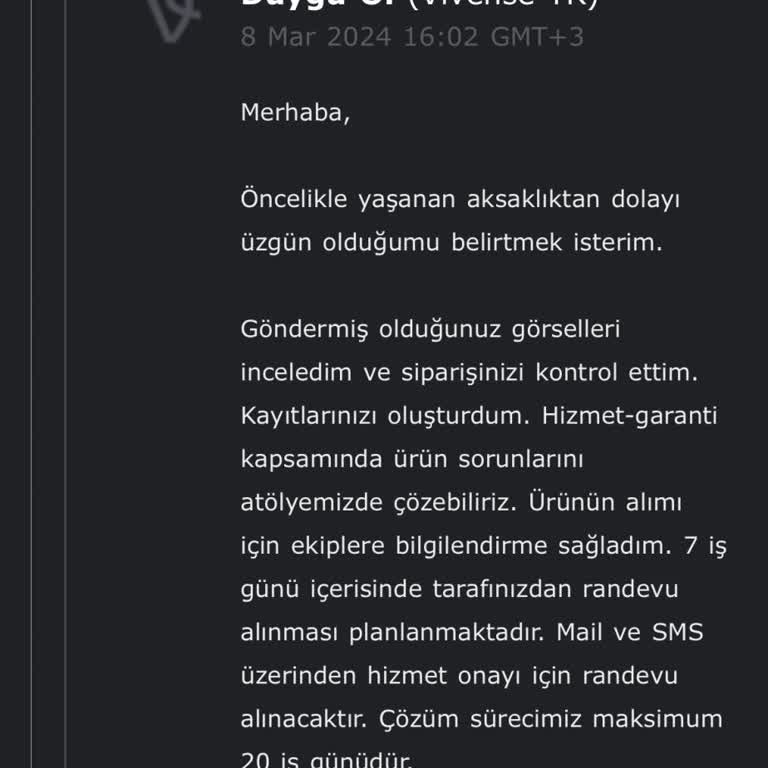 Vivense Teslimat Garanti Mağduriyeti