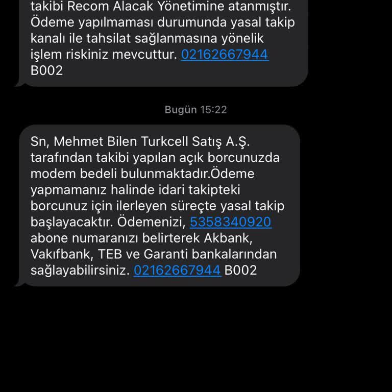Turkcell Bana Ait Olmayan Mesaj Alıyorum