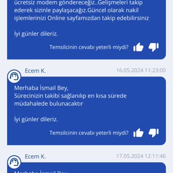 TurkNet Nakil İşlemi Süreç Yetersizliği