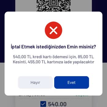 YHT (Yüksek Hızlı Tren) TCDD Bilet İade Kesintisi