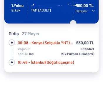 YHT (Yüksek Hızlı Tren) TCDD Bilet İade Kesintisi