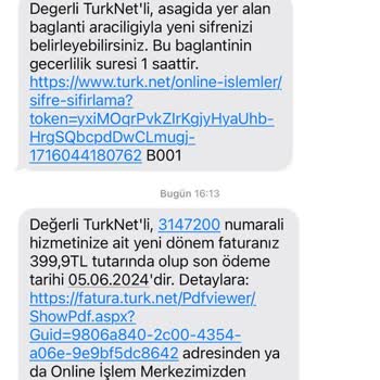 TurkNet Abone Fesih Olmasına Rağmen 3 Güne Tüm Ay Fatura Kesilmesi