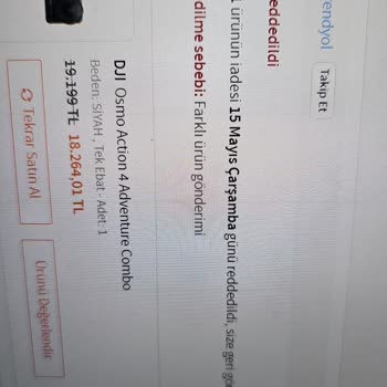 Trendyol'dan Aldığım DJI Action Kamera İade Sorunu