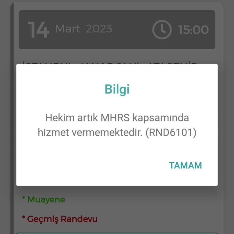 MHRS'den Randevu Alamıyorum