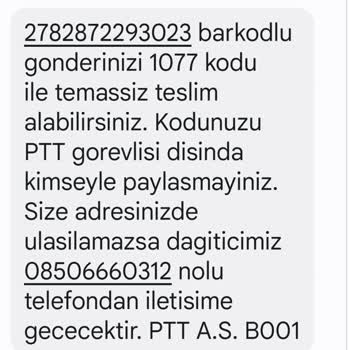 PTT Kargo PTT Kuryesinin Gelmediği Halde Kargomu Geri Götürmesi