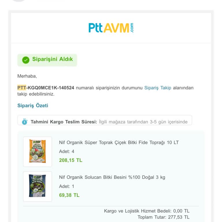 Epttavm Zirai Depo Mağazası Ortada Siparişim Yok