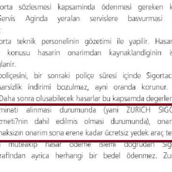 Zurich Sigorta İkame Araç İçin Sonsuz Onay Döngüsü