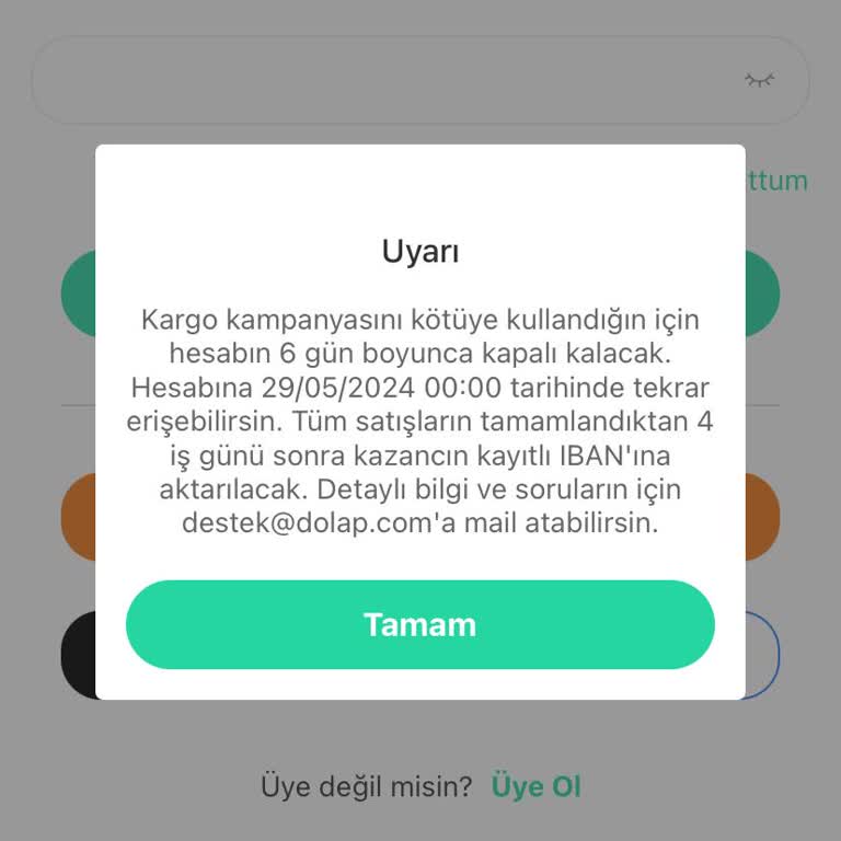 Dolap Hesabımı Kapattı