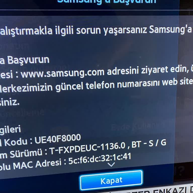 Samsung TV Güncelleme Sorunu-ue40f8000