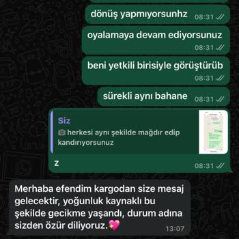LESEQUENCE Siparişim Hala Kargoya Verilmedi Aynı Gün Kargo Yazmasına Rağmen