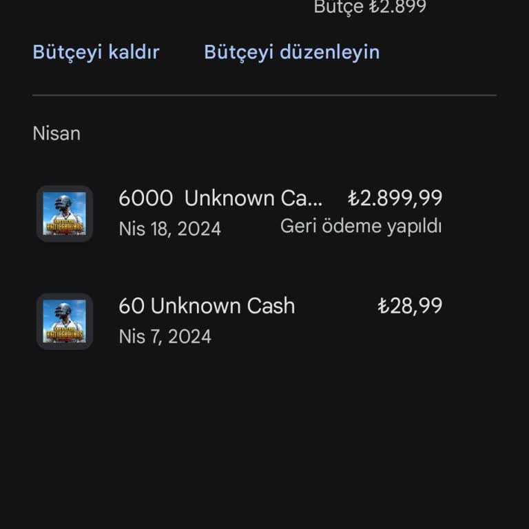 PUBG (Pubgmobile.com) Geri Ödeme Sorunu