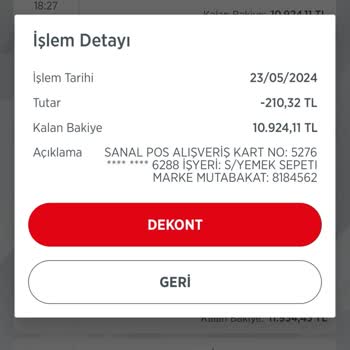 Yemeksepeti Para İadesi Talep