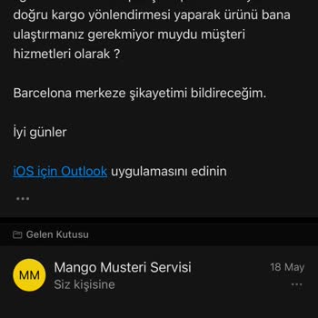 Mango Online App De Ürün Stok Olmasına Rağmen Siparişim İptal Edildi