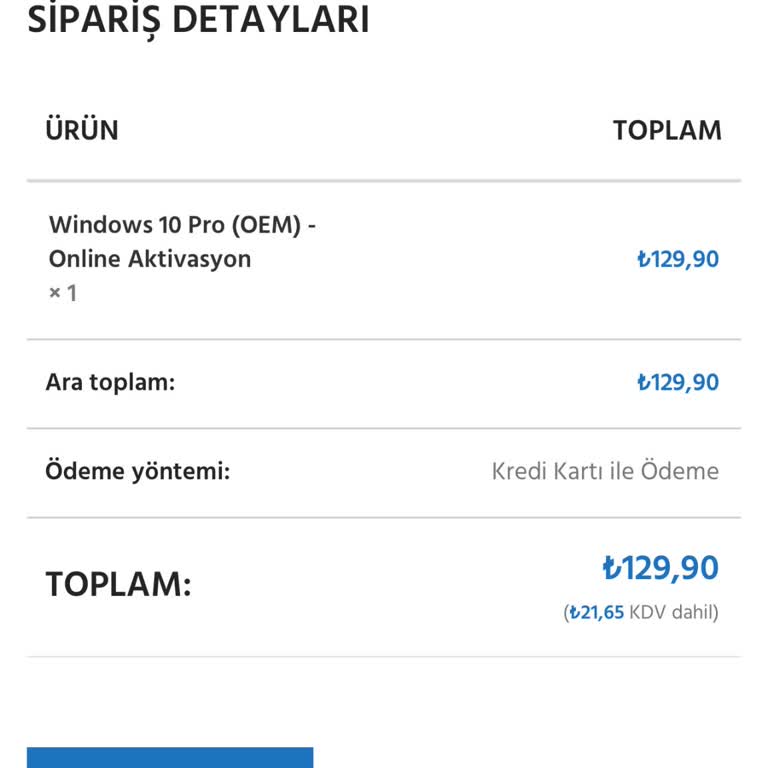 Mavi Lisans İnternet Sitesinden Aldığım Lisans Ürünü