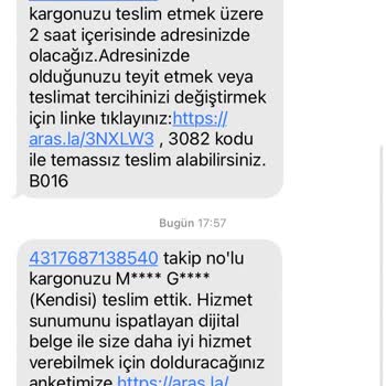 İşini Düzgün Yapmayan Aras Kargo'dan Şikayetçiyim