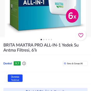 Brita Satın Alınan Ürün Yerine Farklı Ürün Gönderimi