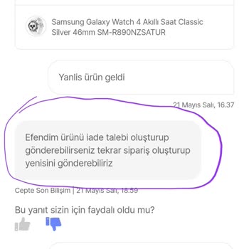 Samsung Telefon Samsung Akıllı Saat Hepsiburada Yanlış Ürün Gönderimi Ve Mağduriyet.
