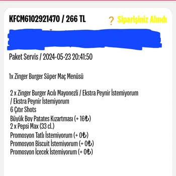 KFC Türkiye Vasat Sipariş Hizmetleri