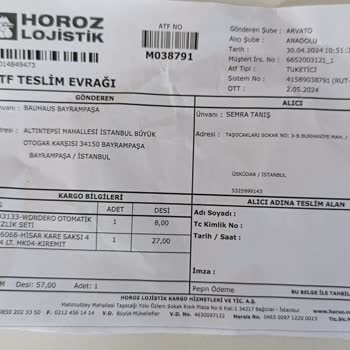 Horoz Lojistik Ürünümü Teslim Etmedi.