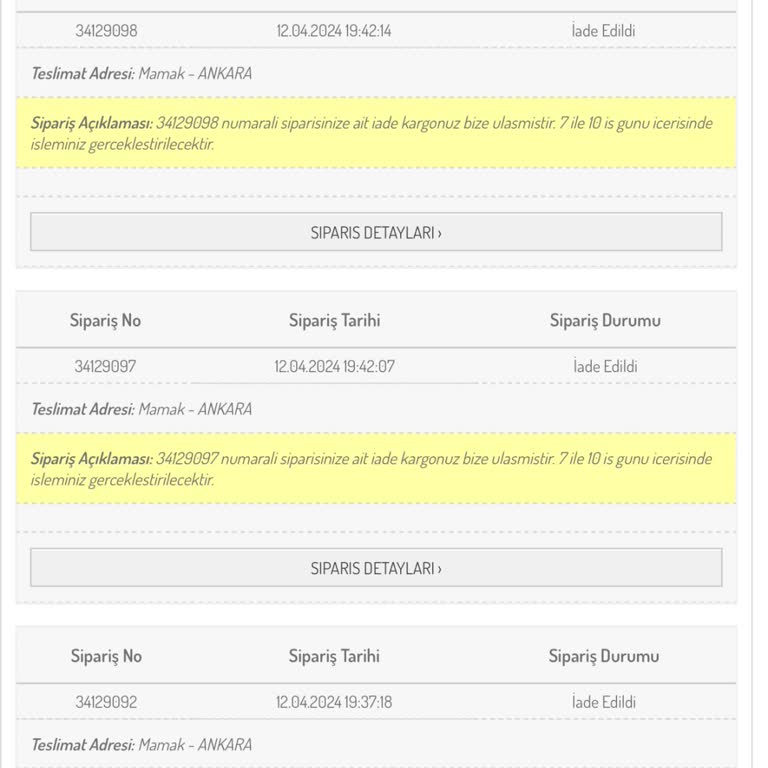 Sefamerve Tesettür Giyim İnternet Sitesi Ücret İadesi Yapmıyor