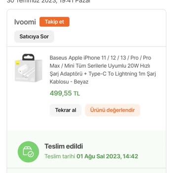 Hepsiburada Baseus Marka Şarj Cihazı Sorunu