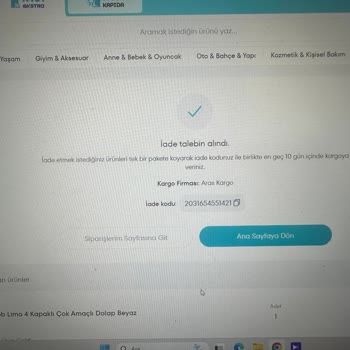 A101 İnternet Sitesi Ürün İadesini Sonuçlandırmıyor (1.5 Aydır)