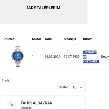 Saat & Saat Ücret İadesi Yapmıyor Ve Dönüş Sağlamıyor