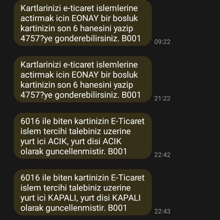 Ziraat Bankası Eonay Ve Mesaj