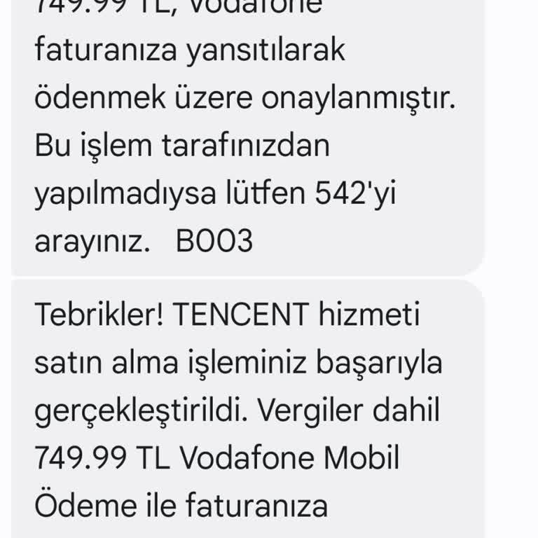 Vodafone Mobil Ödeme İzinsiz