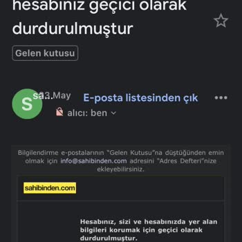 Sahibinden Hesabım Haksız Yere Kalıcı Olarak Kapatıldı