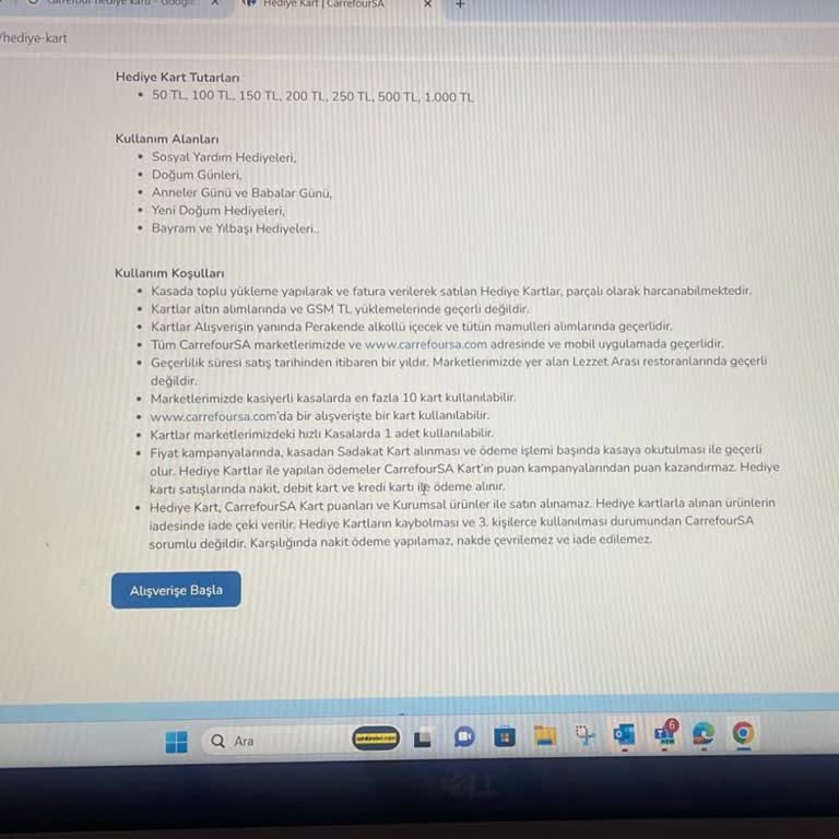 Carrefour Hediye Kartı Oyunu