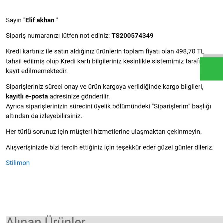 Stilimon.com Ürünüm Gelmedi Firma Sahibine Ulaşamıyorum