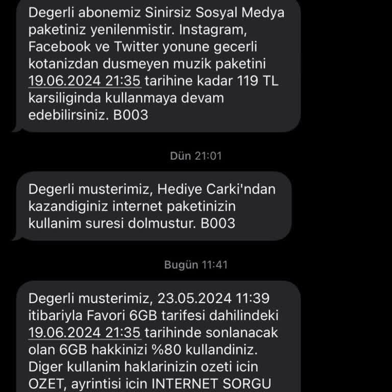 Vodafone Sınırsız Paketimi Kullanamıyorum