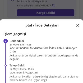 Vorteil Ürünümü Geri Göndermiyorlar