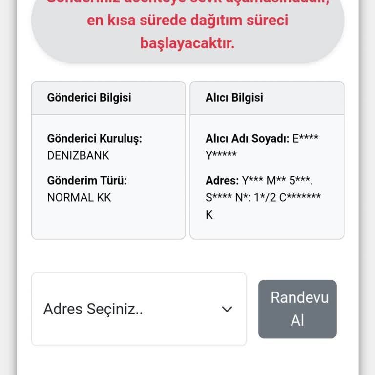 Kuryenet Kartımın Teslim Edilmesini Bekliyorum