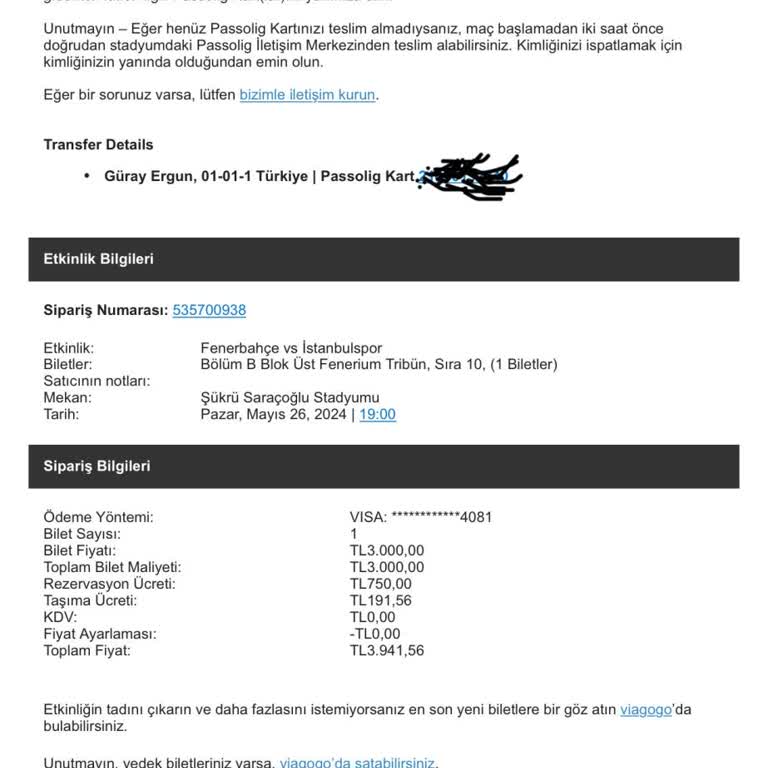 Viagogo Maç Bileti Mağduriyeti