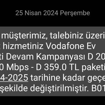 Vodafone Net Yanlış Bilgi Vererek Kampanya Değişikliği Yaptı
