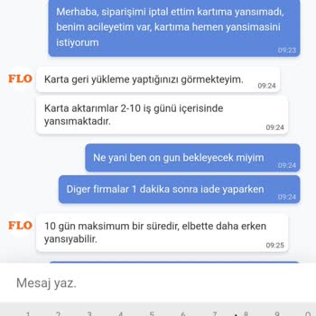 FLO Ayakkabı FLO Karta İade Yapmıyor.