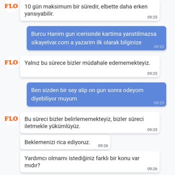 FLO Ayakkabı FLO Karta İade Yapmıyor.