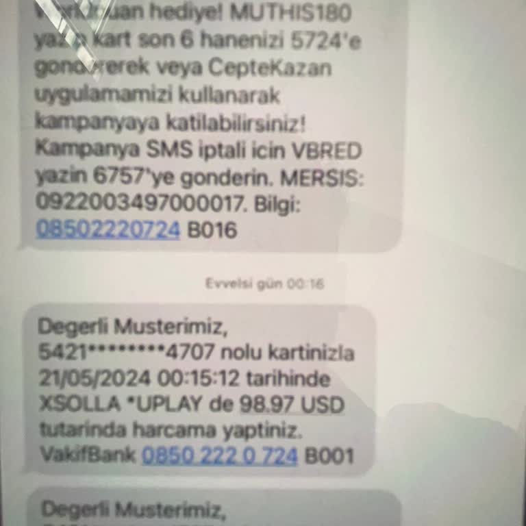 VakıfBank Rızam, Onayım Ve 3D Güvenlik Kodu Gelmeden K. Kartımdan Para Çekilmiş