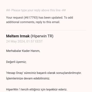 Hiperwin Çekim Talebi Vermediler Hesabi Kapattılar