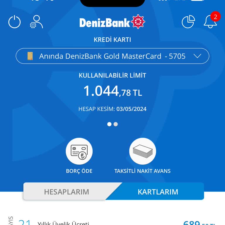 Denizbank Kart Üyelik Ücreti