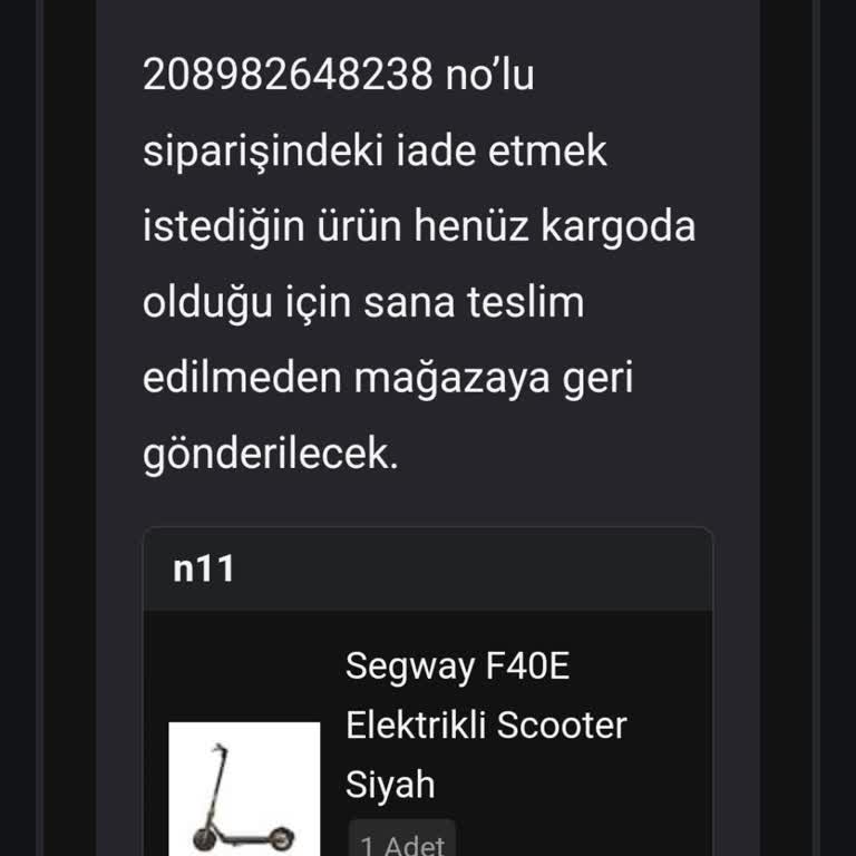 N11 Teslim Ve Tedarik Edilemeyen Sipariş