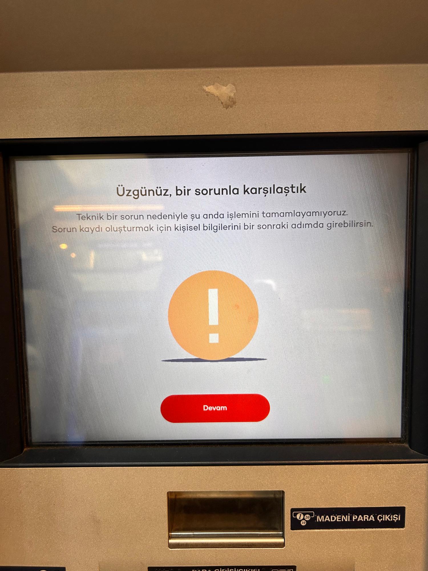 Akbank ATM Arıza Para Sıkışması Ve Bankanın Sorumsuzluğu - Şikayetvar